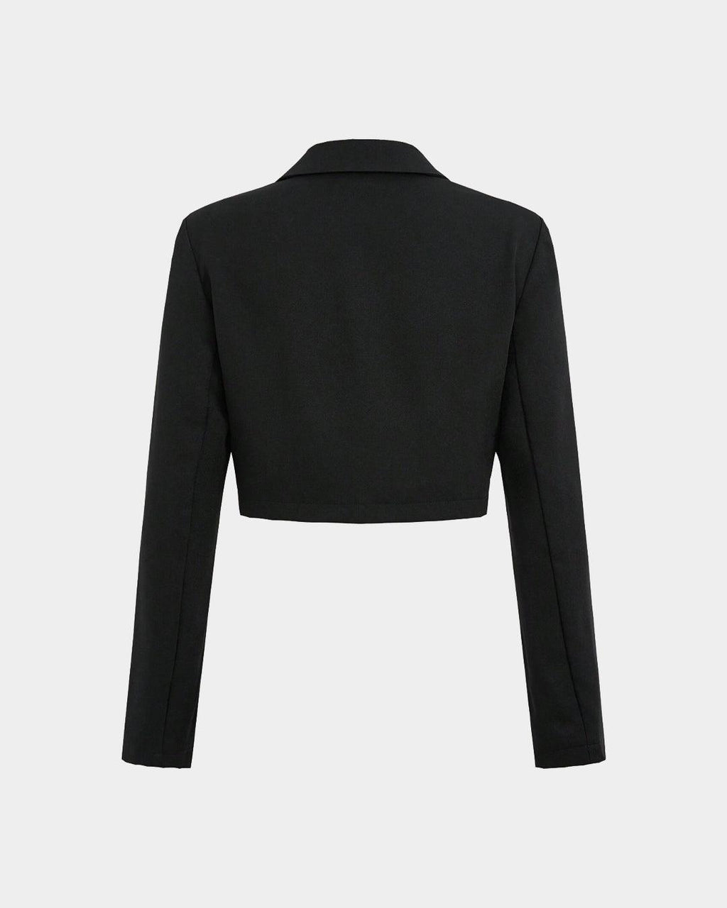 Black Short Workwear Suit Jacket With Pockets