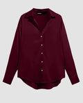 Maroon Relaxed Fit Collared Full Sleeve Shirt