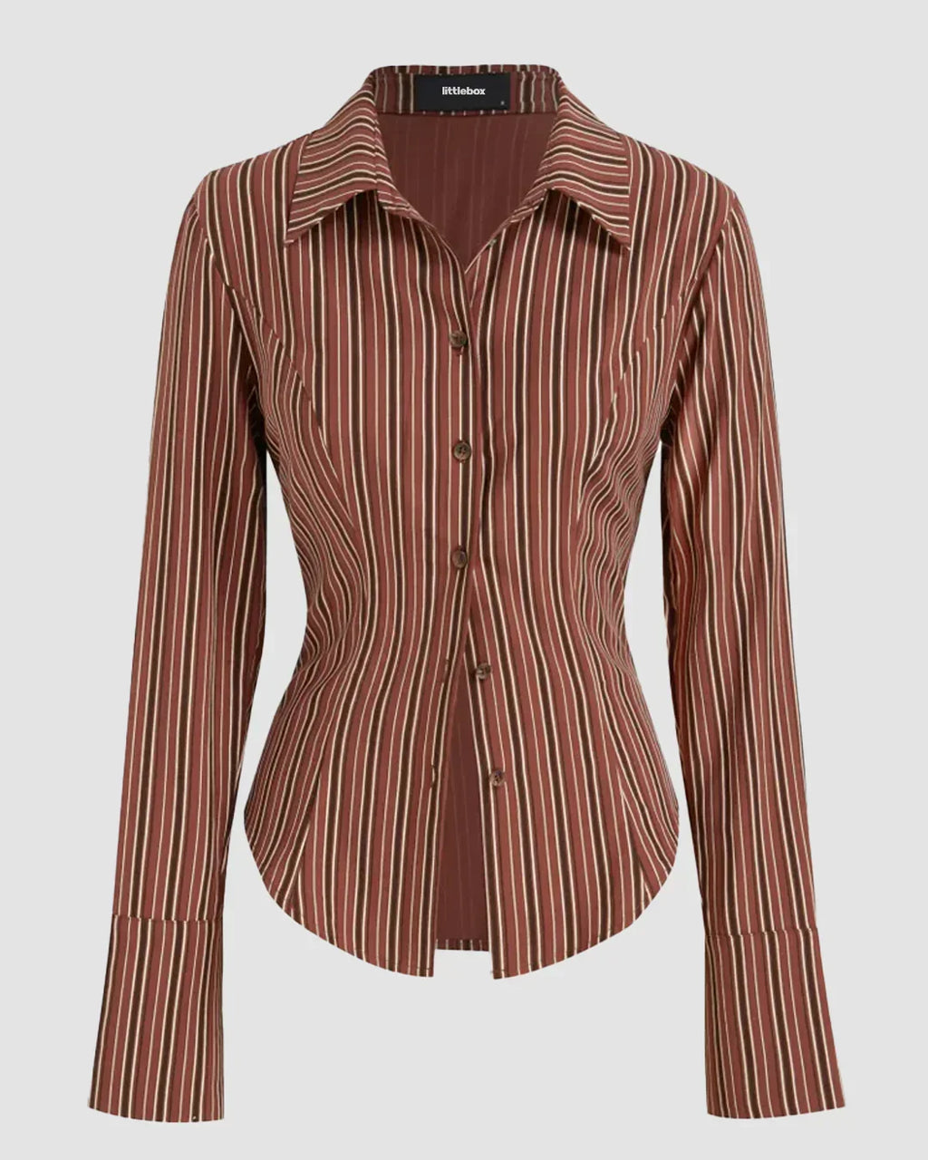 Striped Collared Fitted Full Sleeve Shirt