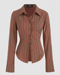 Striped Collared Fitted Full Sleeve Shirt