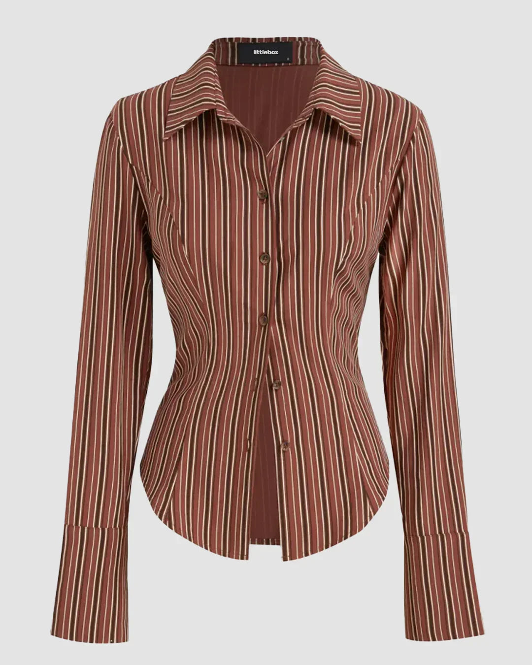 Striped Collared Fitted Full Sleeve Shirt