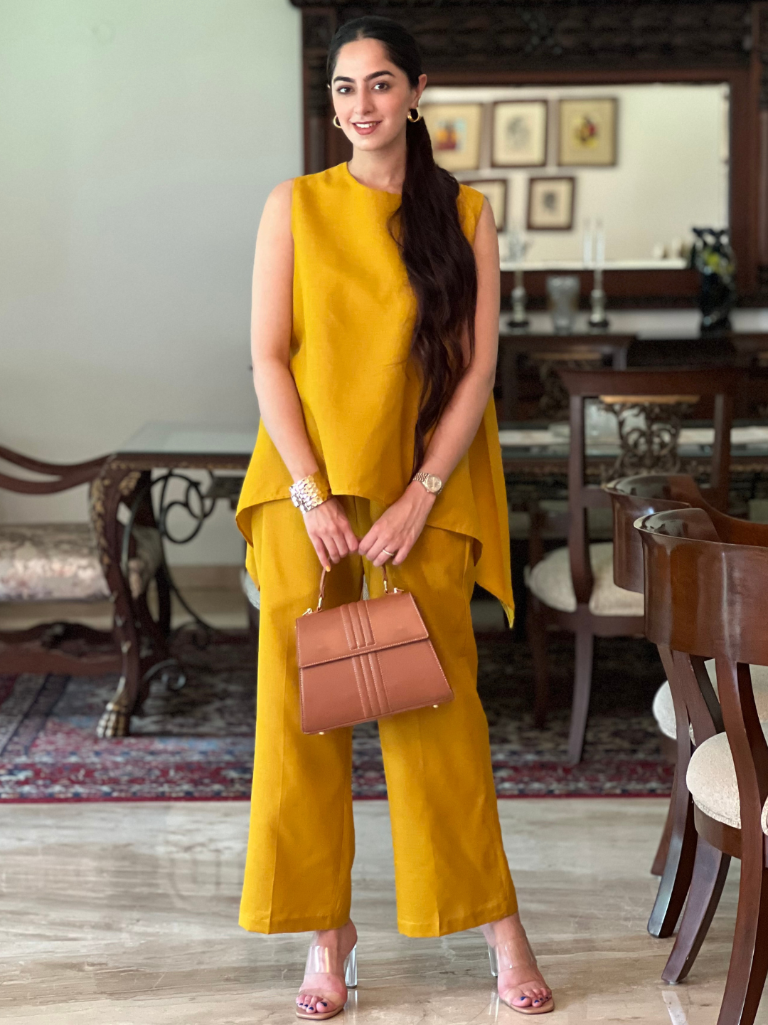 Asymmetric Linen Two Piece Co-ord Set