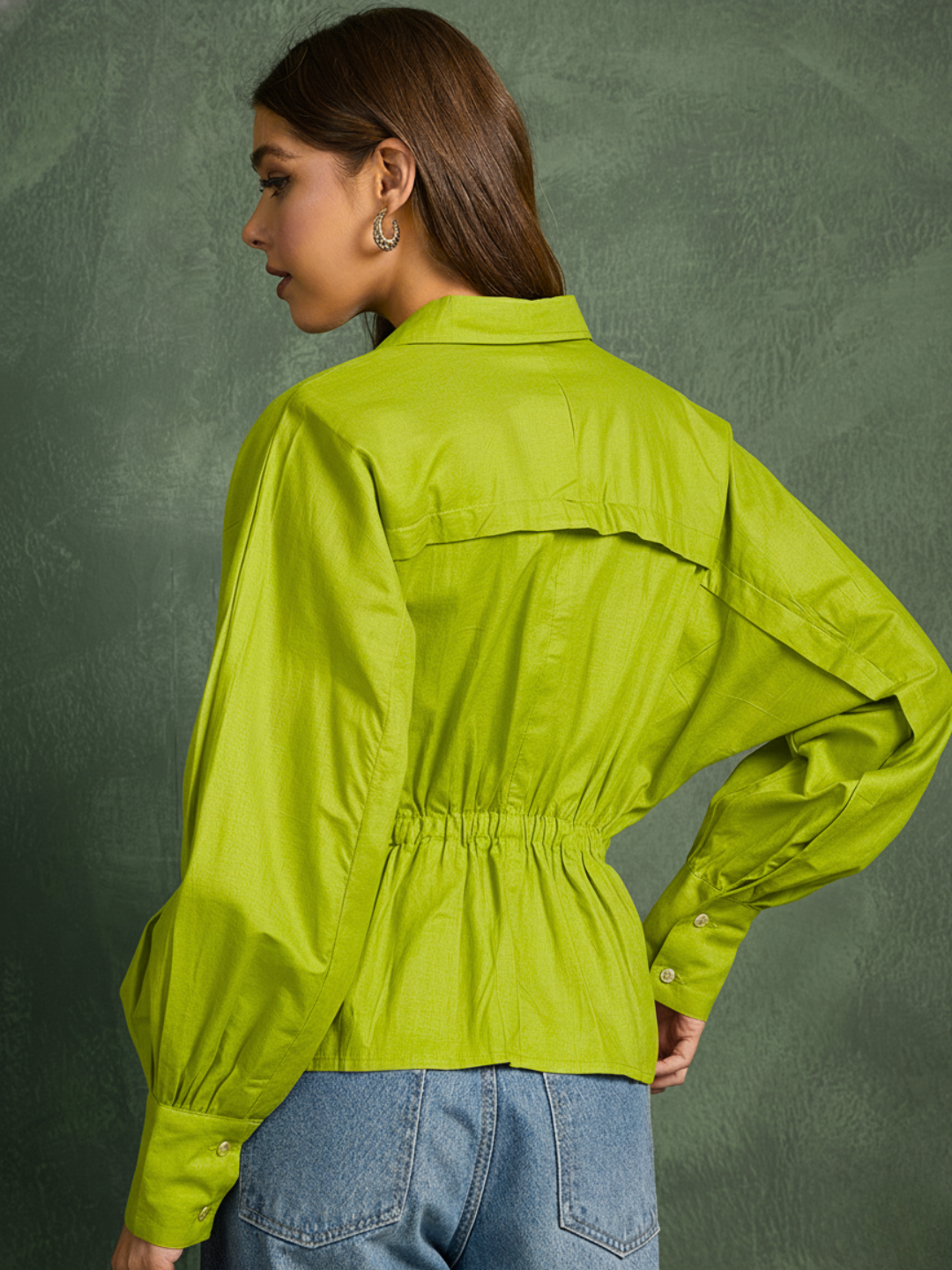 Balloon Sleeves Pure Cotton Shirt