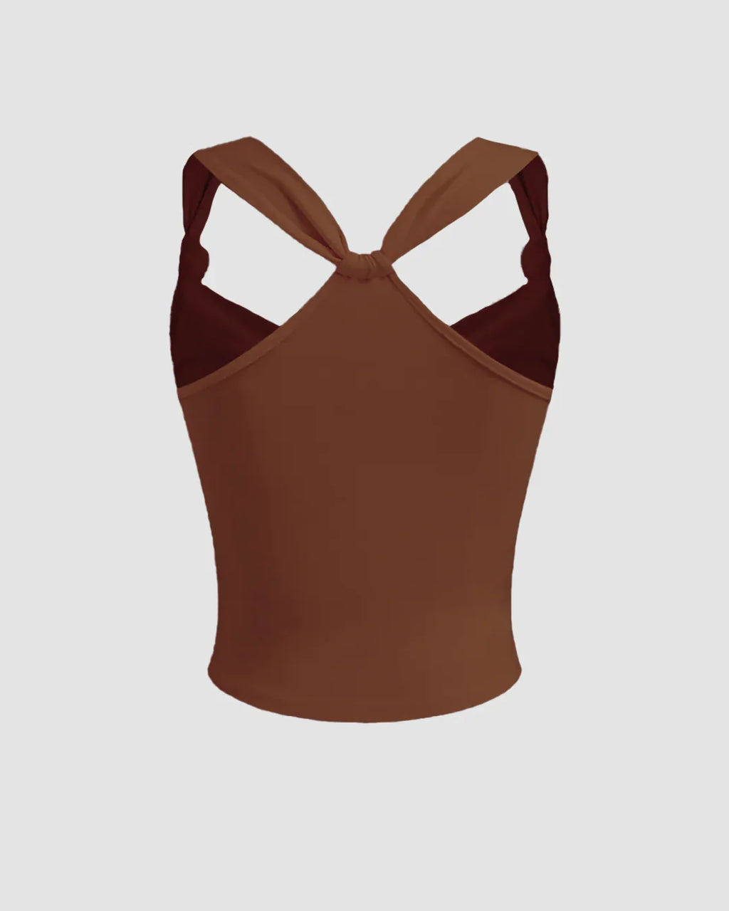 Ruched Strap Sweetheart Neck Sleeveless Top in Burnt Orange