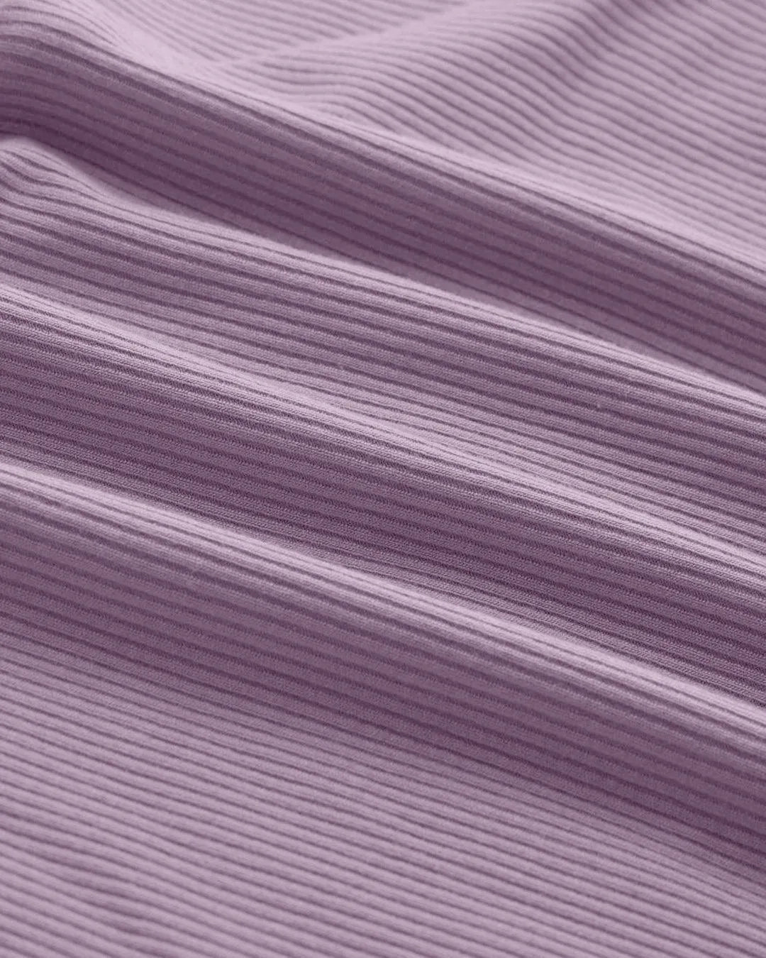 Solid Ruched Round Neck Crop Top In Lilac