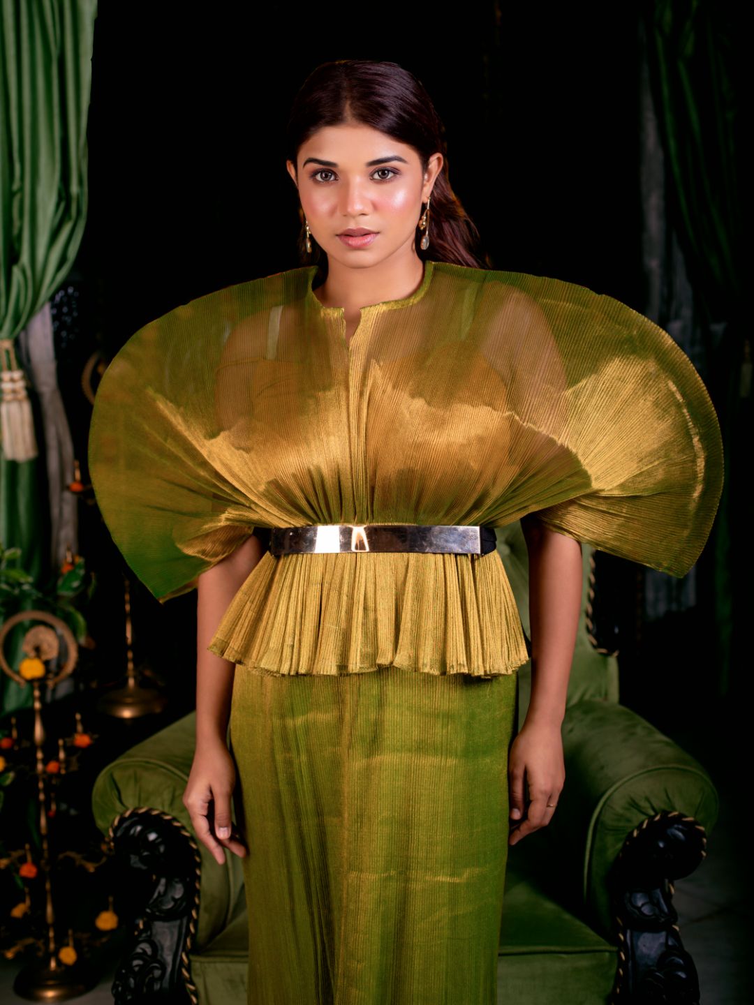 Pleated Midi Skirt