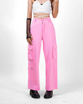 Acubi Style Pink Baggy Womens Cargo In Pink