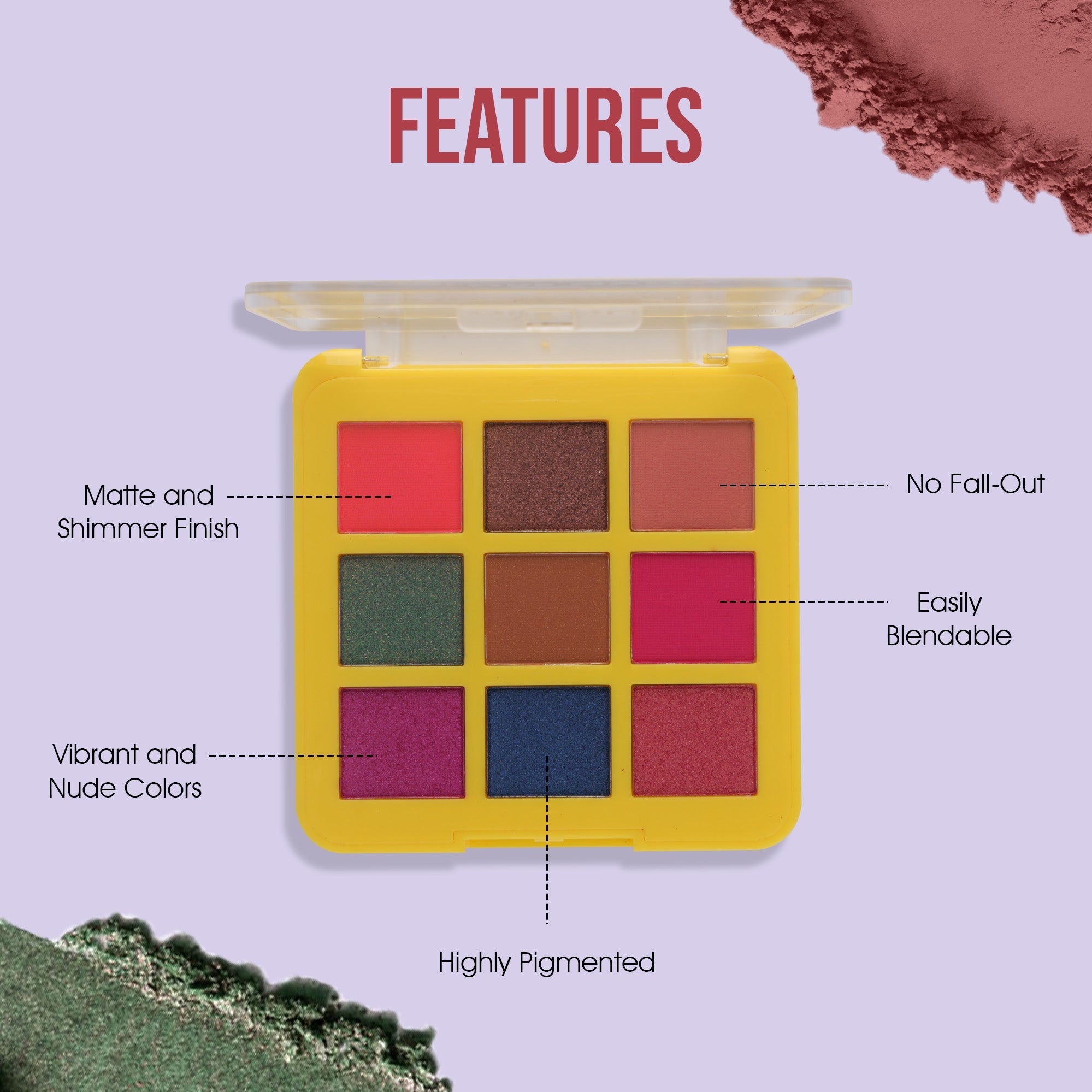 9 Color Eyeshadow Palette | 18 Gram