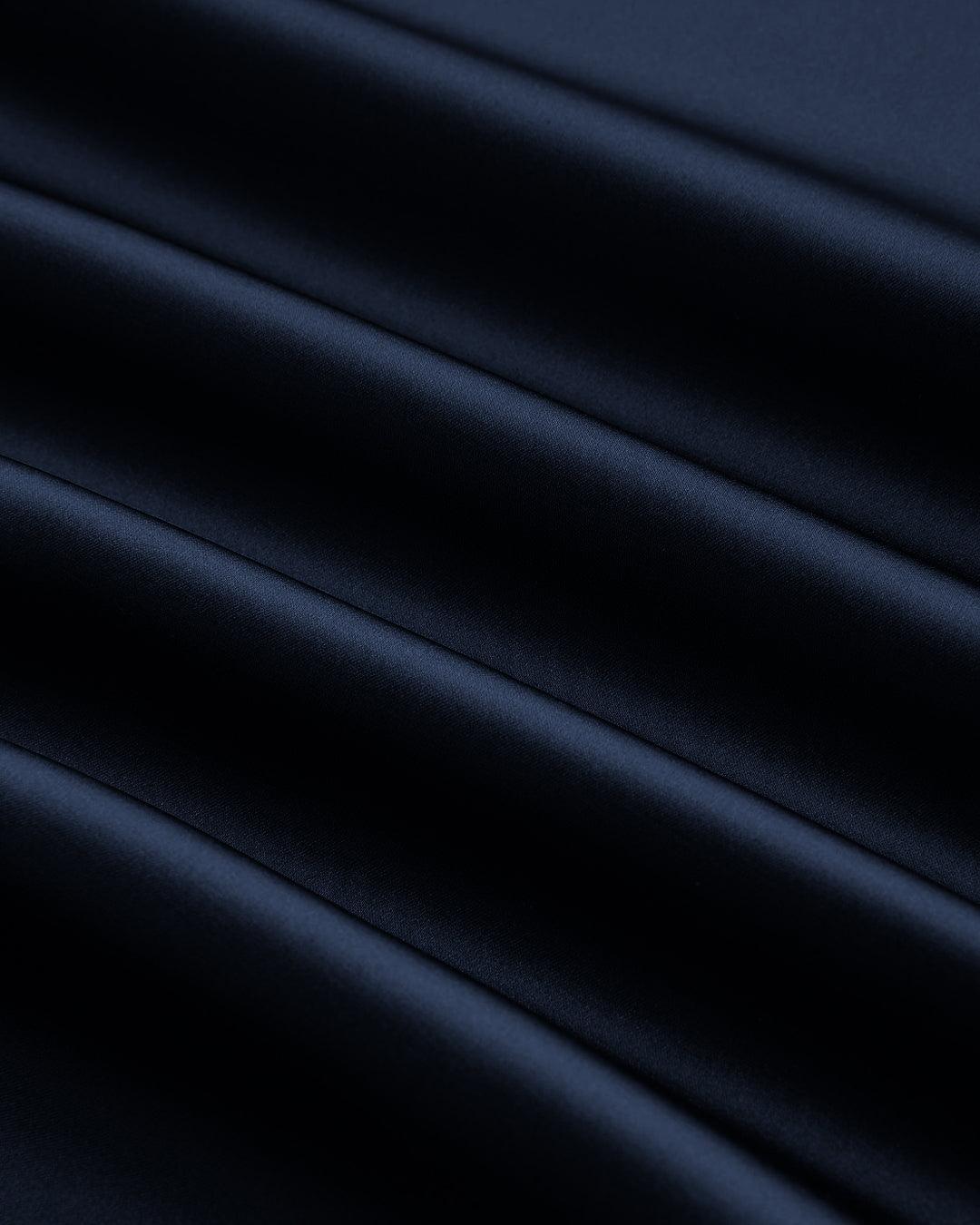 Asymmetrical Boat Neck Ruffle Maxi Dress In Navy Blue