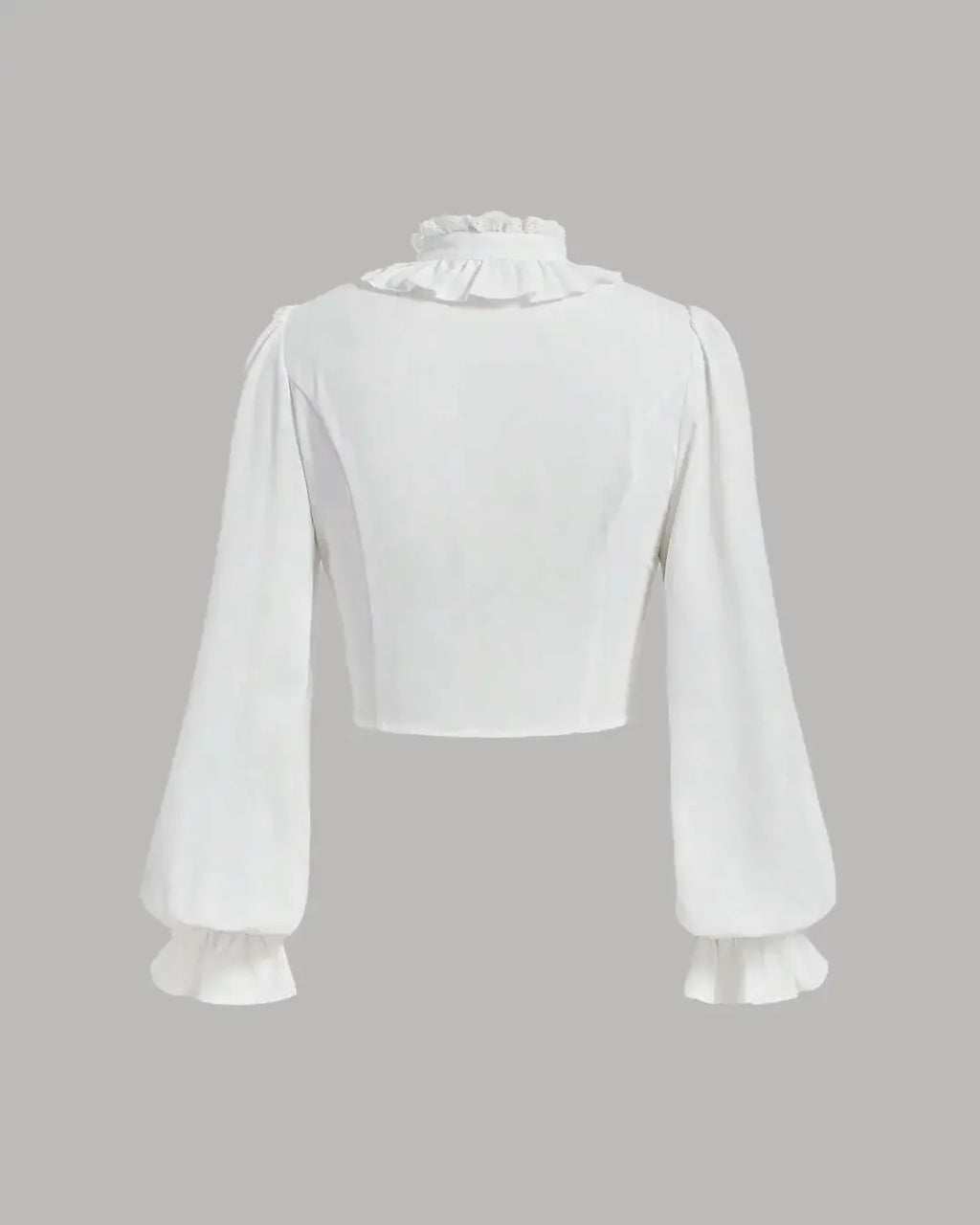 Ruffle Trim Flounce Sleeve Cropped Long Sleeve Top