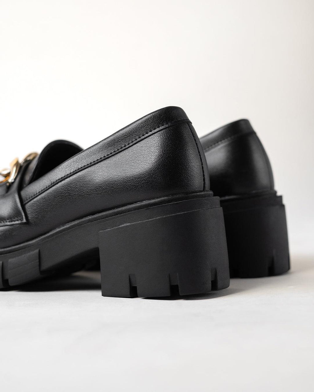 Black Chain Detail Chunky Sole Oxfords