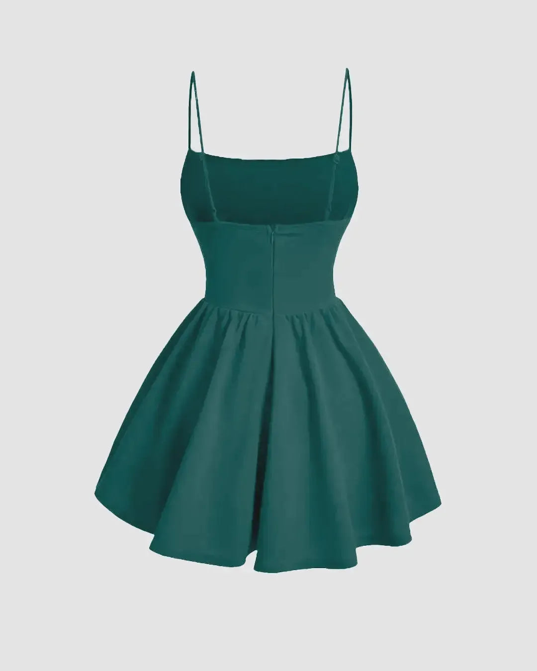 Pleated Waist Cami Short Dress In Mint Green