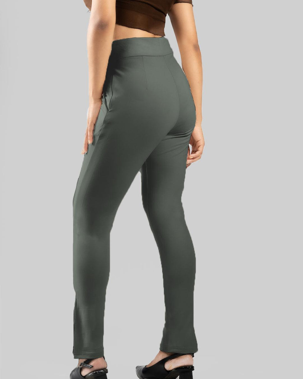 Regular Fit High Rise Trousers