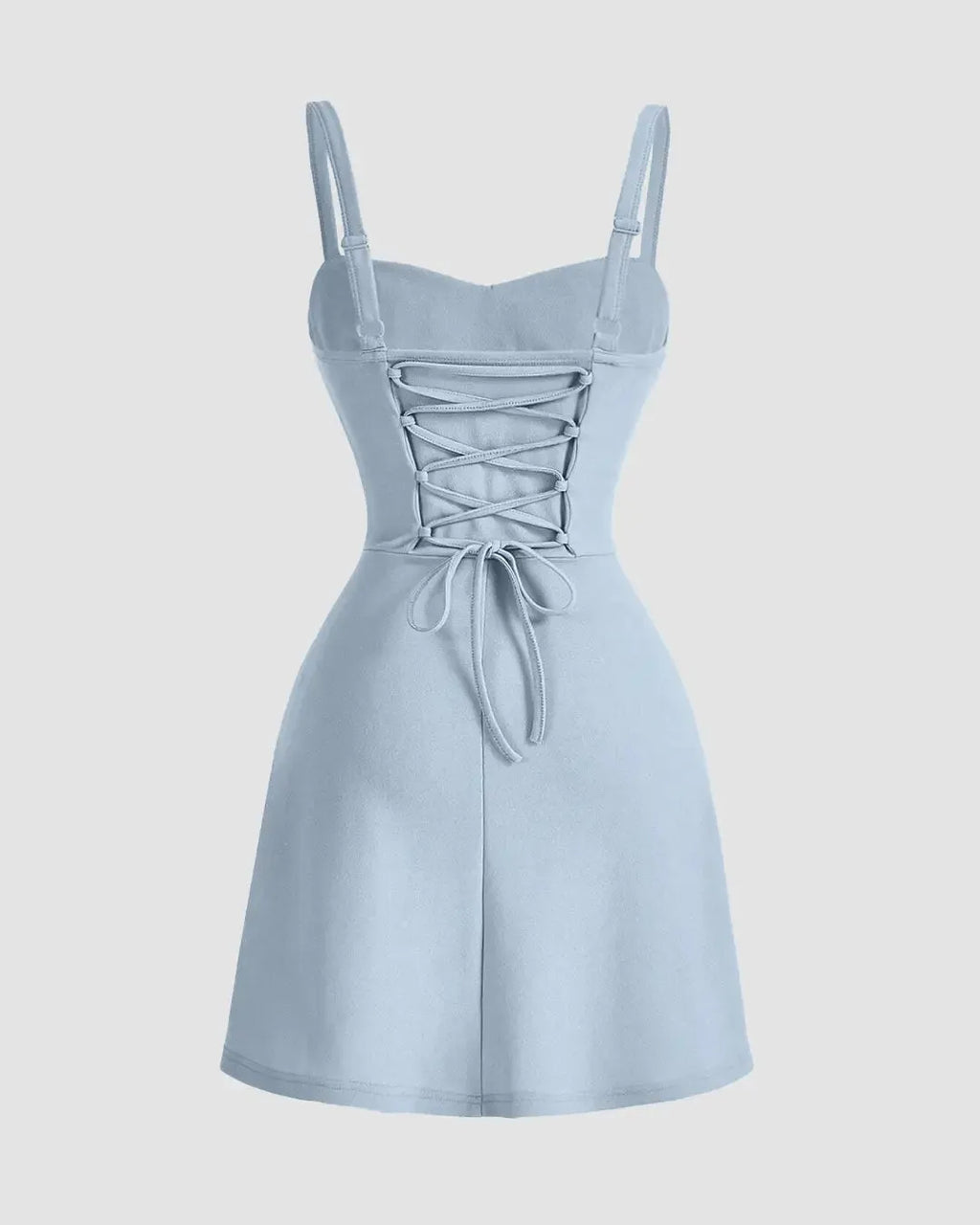 Sweetheart Neck Ruched Mini Dress in Ice Blue