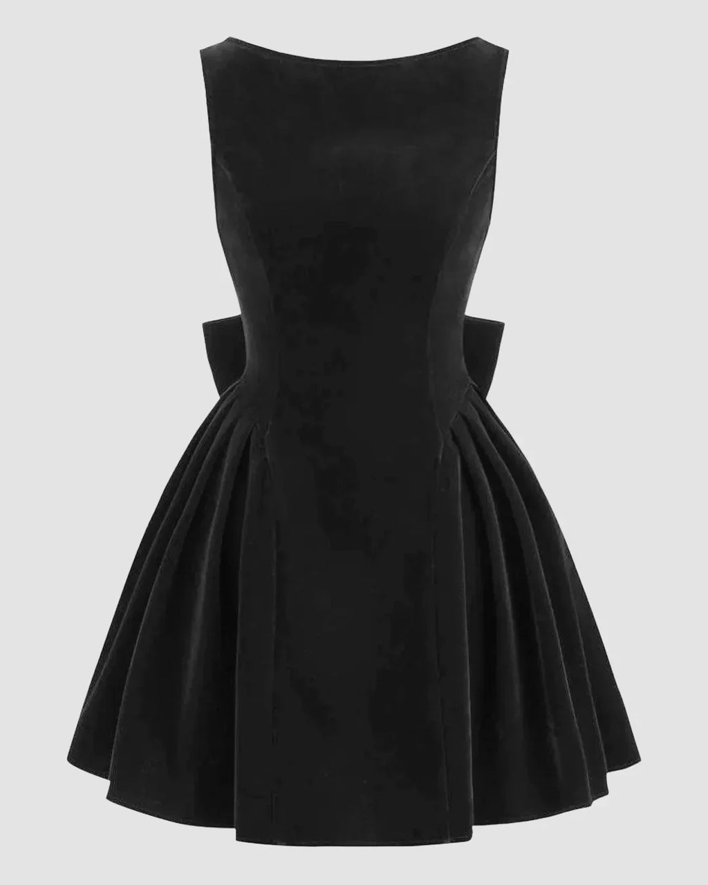 Backless Bow Detail Midi Dress in Black