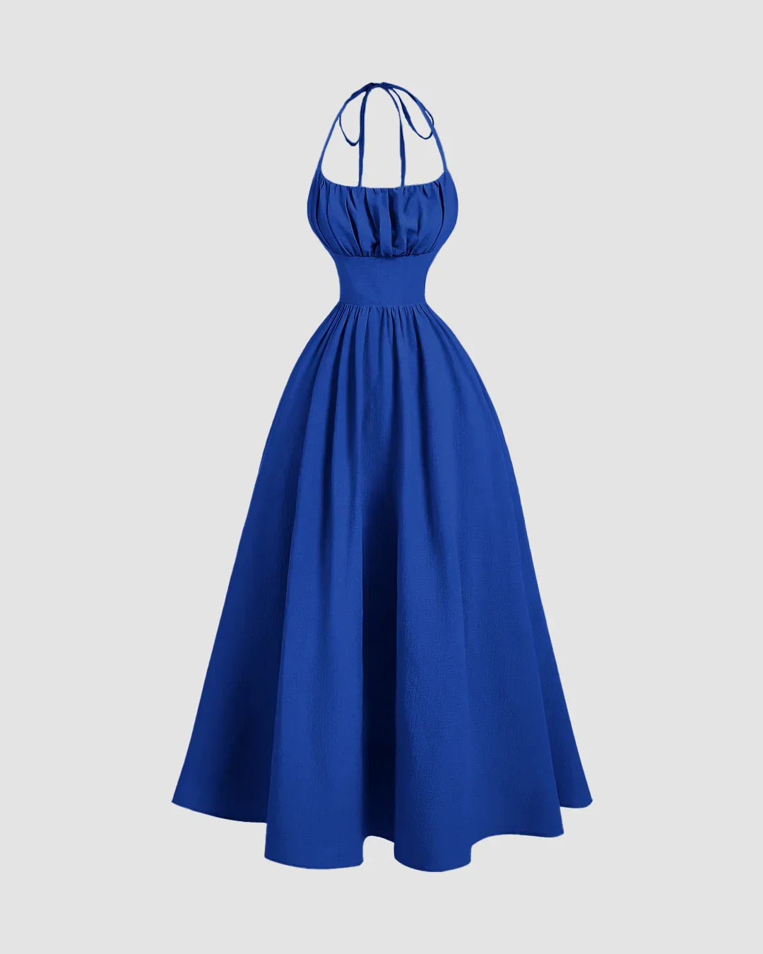 Backless Halter Neck Maxi Dress in Surf Blue
