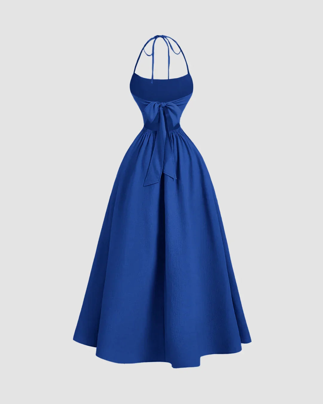 Backless Halter Neck Maxi Dress in Surf Blue