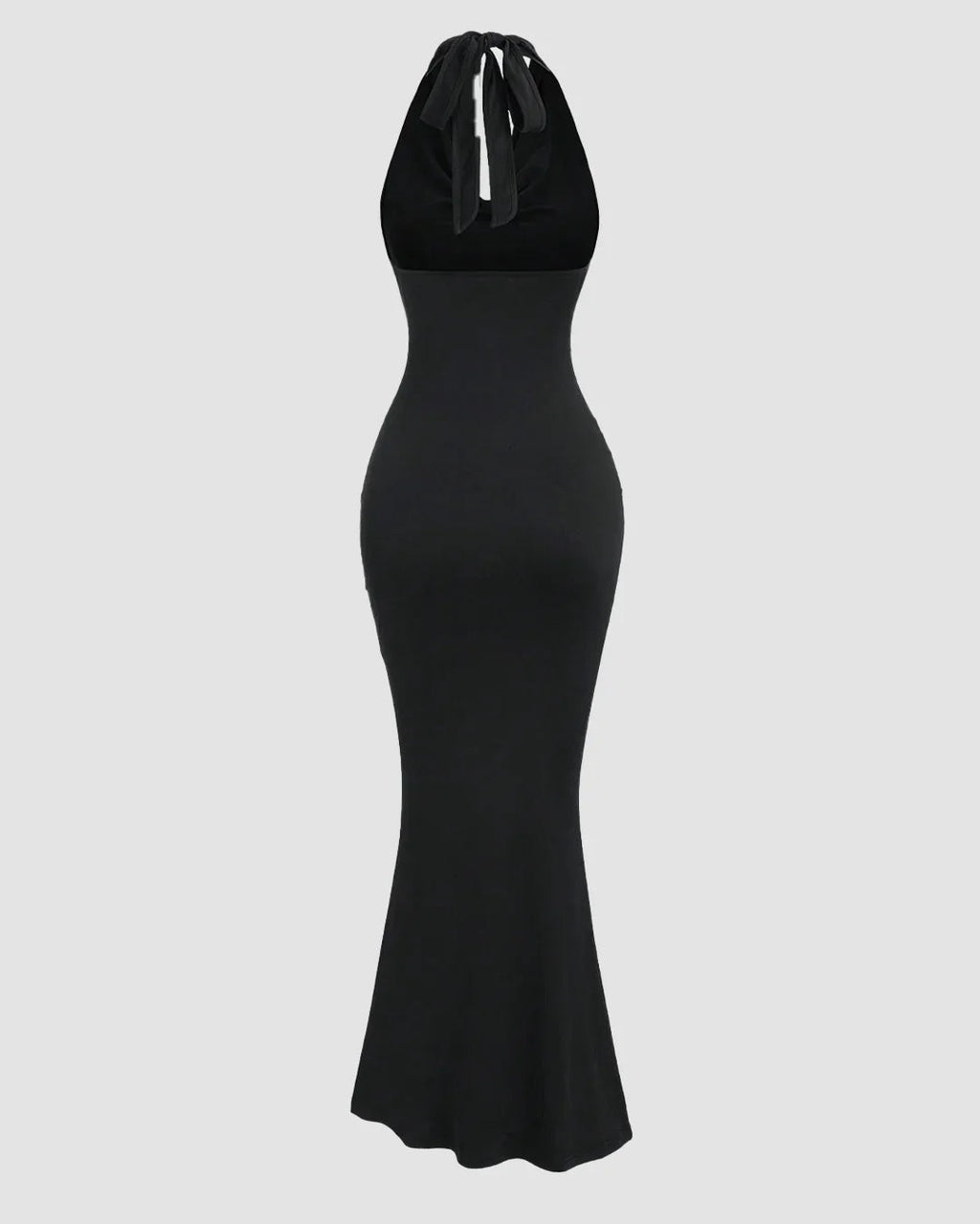 Black Halter Backless Bodycon Mermaid Dress