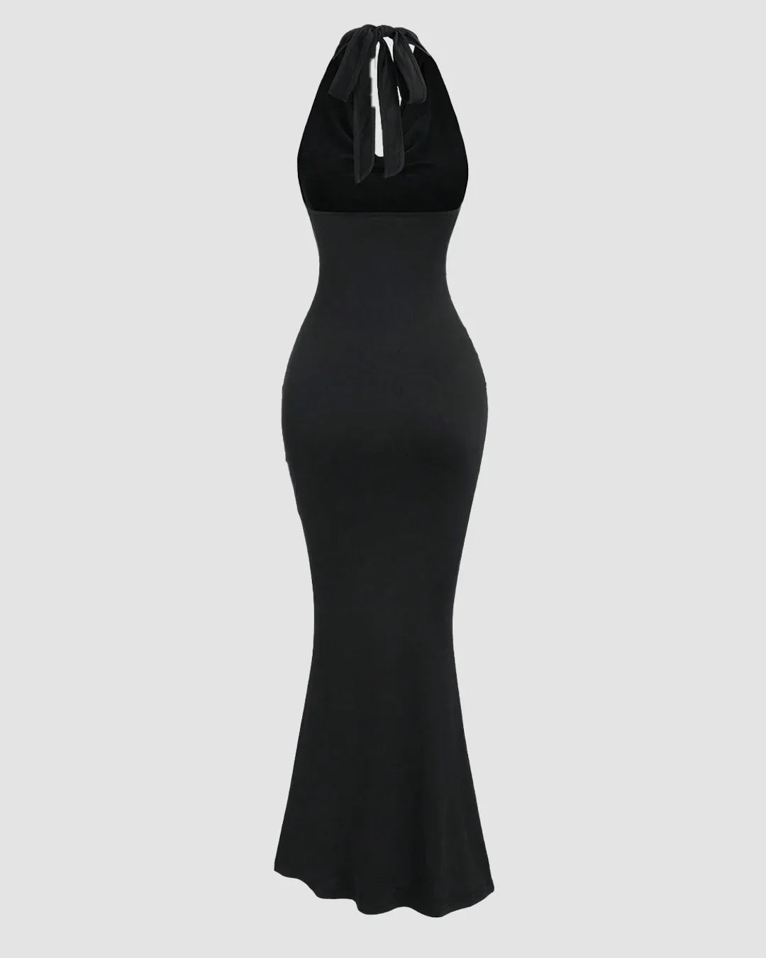 Black Halter Backless Bodycon Mermaid Dress