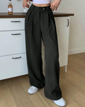 Black High Waist Wide Leg Relaxed Trousers