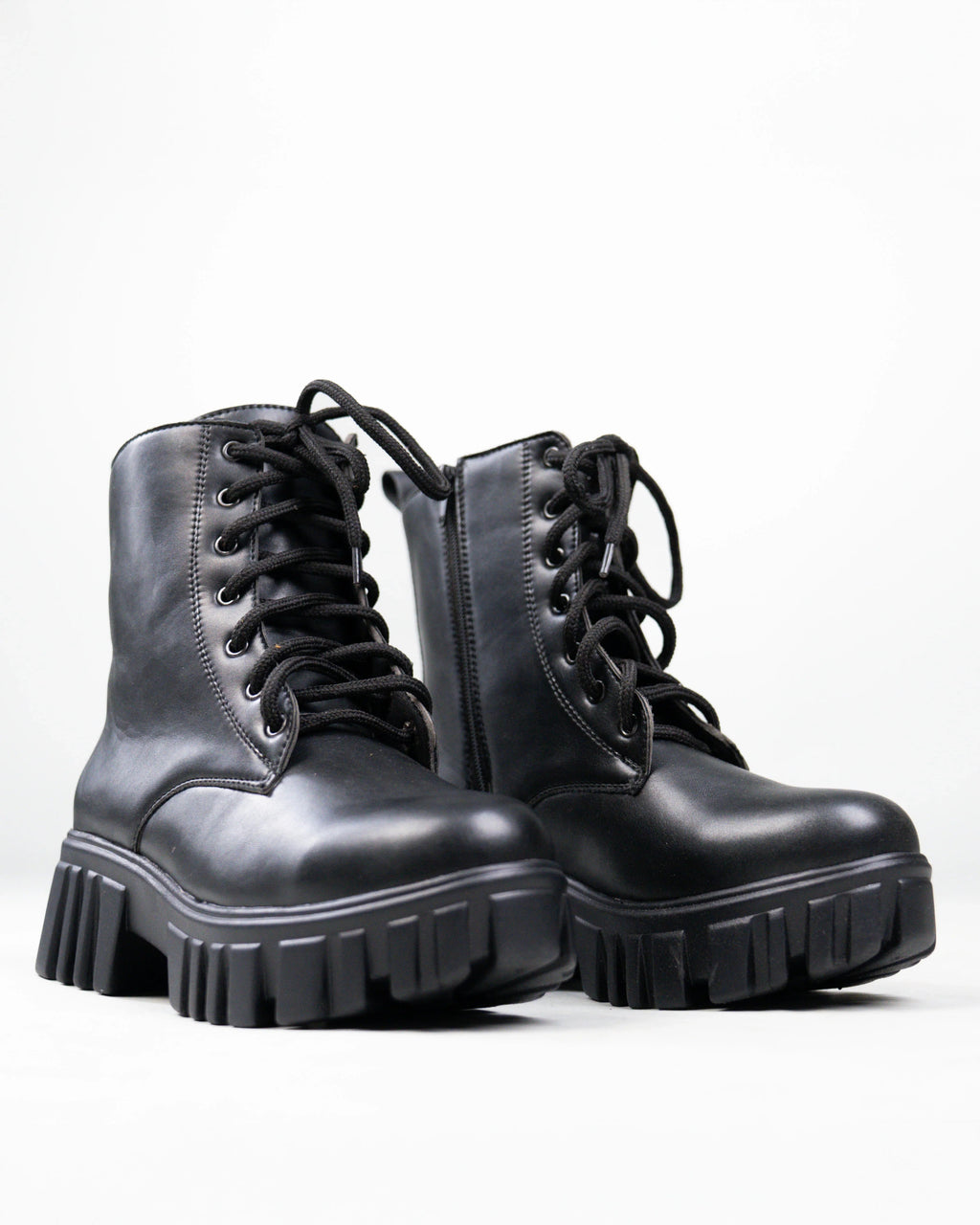 Black Knee High Boots with Chunky Low Heel