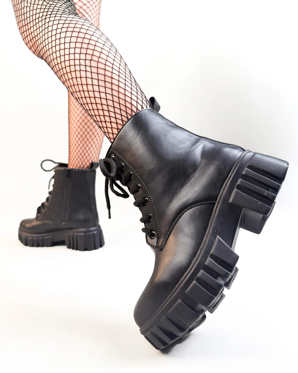 Black Knee High Boots with Chunky Low Heel