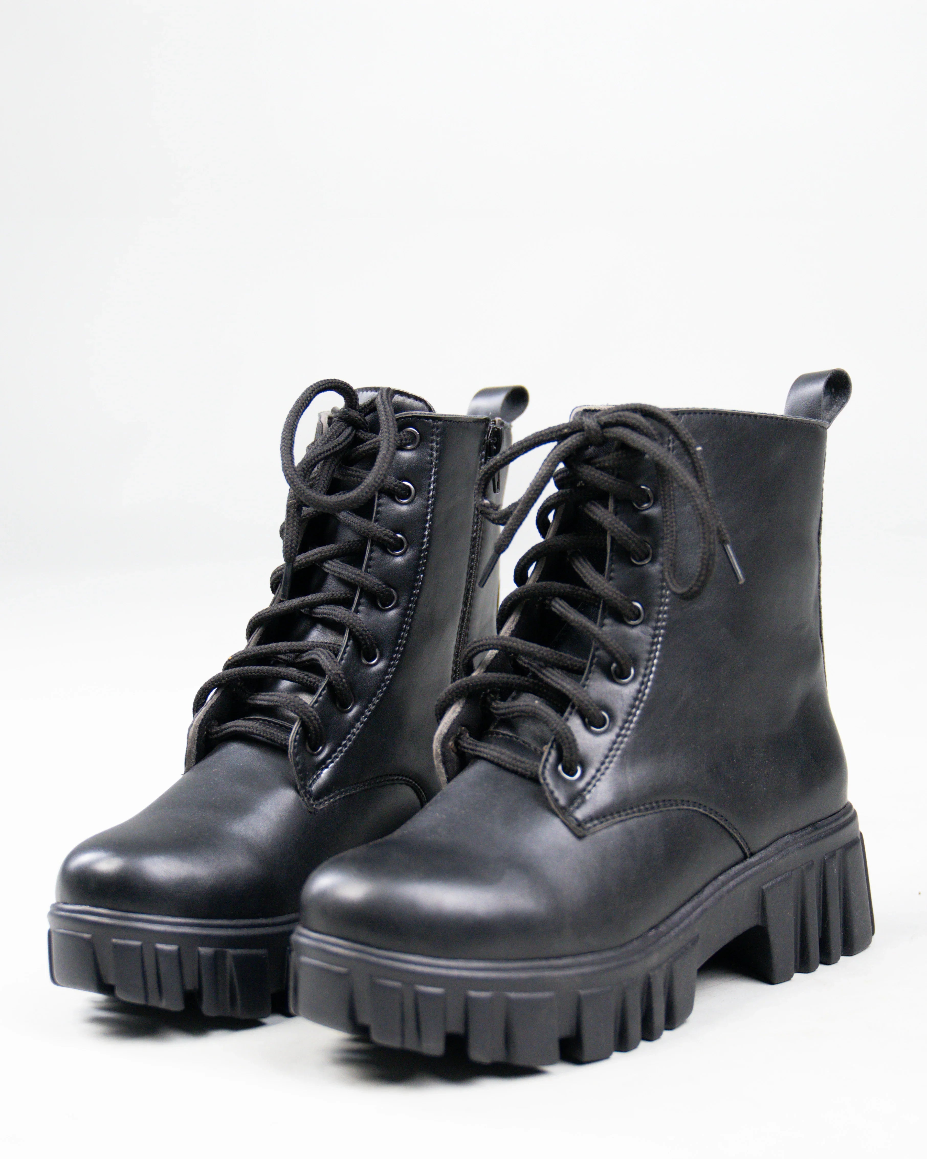 Black Knee High Boots with Chunky Low Heel
