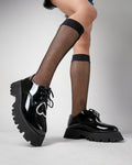 Black Oxford Shoes With Chunky Sole