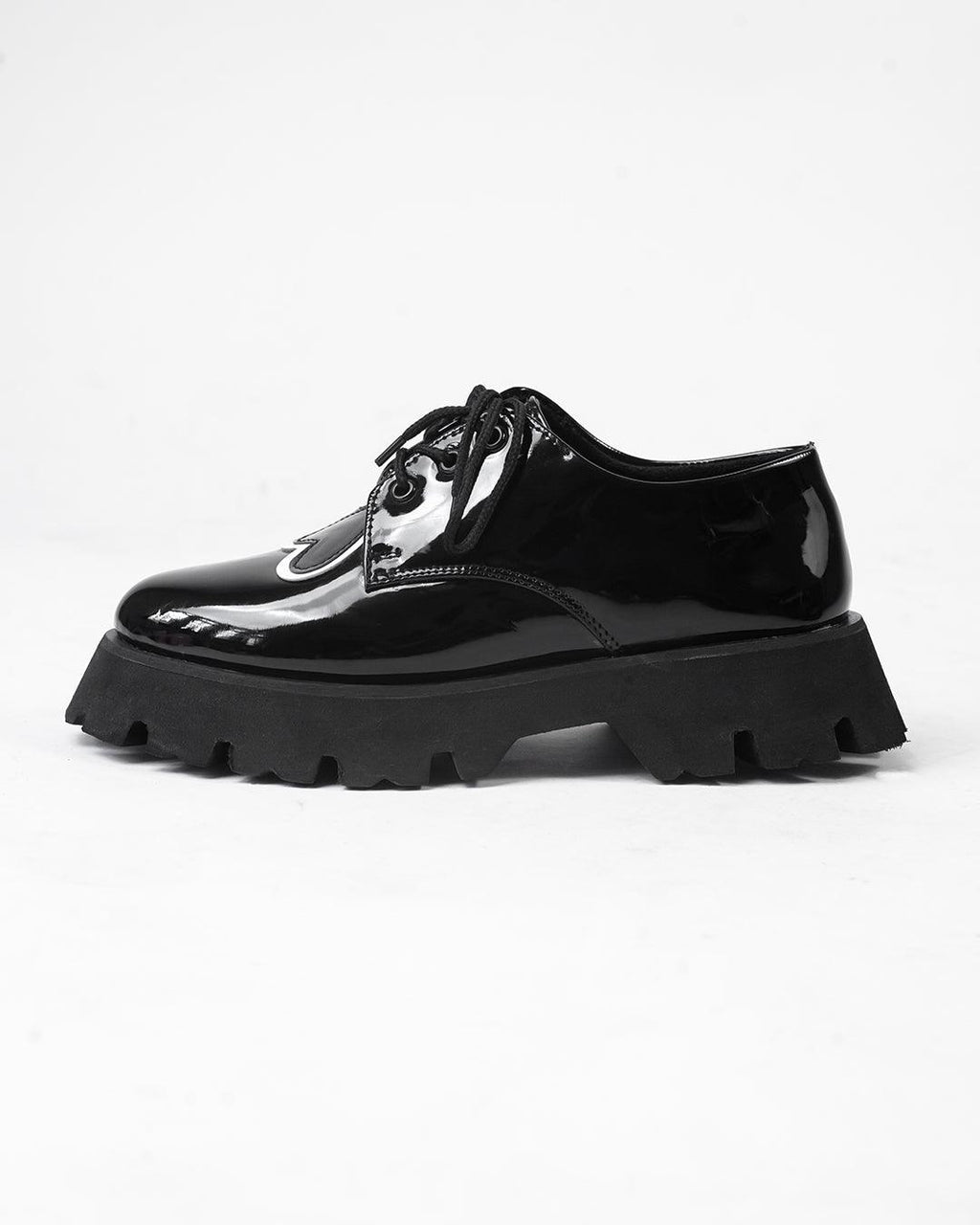 Black Oxford Shoes With Chunky Sole