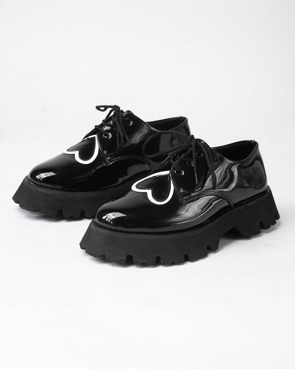 Black Oxford Shoes With Chunky Sole
