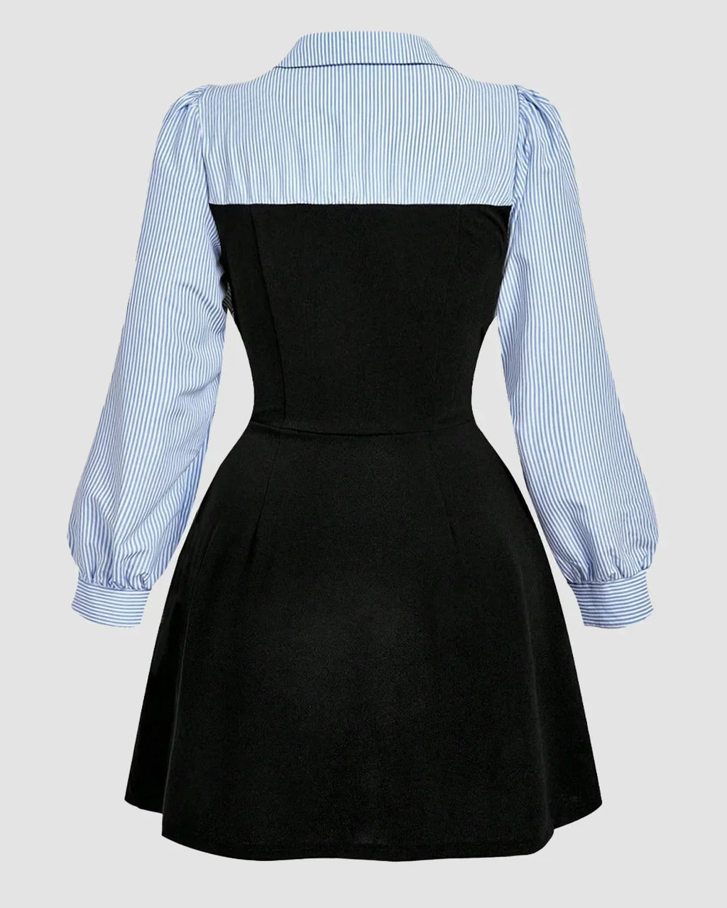 Blue Contrast Colour A-Line Mini Dress Curve & Plus