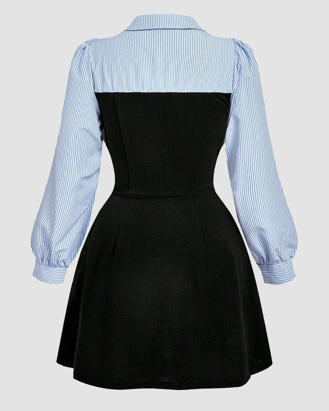 Blue Contrast Colour A-Line Mini Dress Curve & Plus