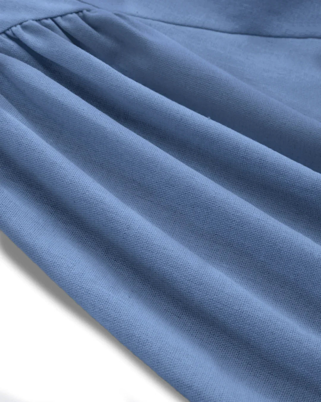 Boat Neck Bow Shoulder Fit and Flare Midi Dress in French Blue