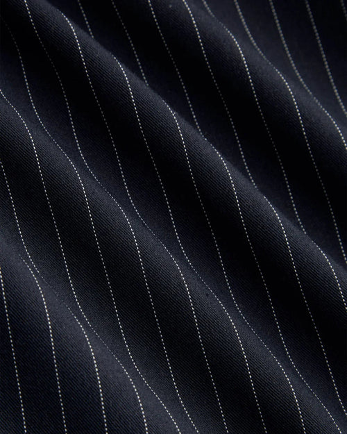 Boat Neck Stripe Knotted Top in Navy Blue