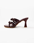 Bowknot Ankle Strap High-Heeled Sandals With Square Toe