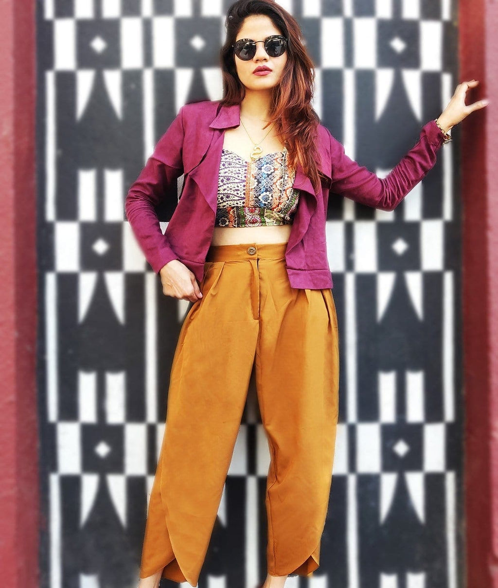 Adjustable Crepe Tulip Pants - Pinkkup