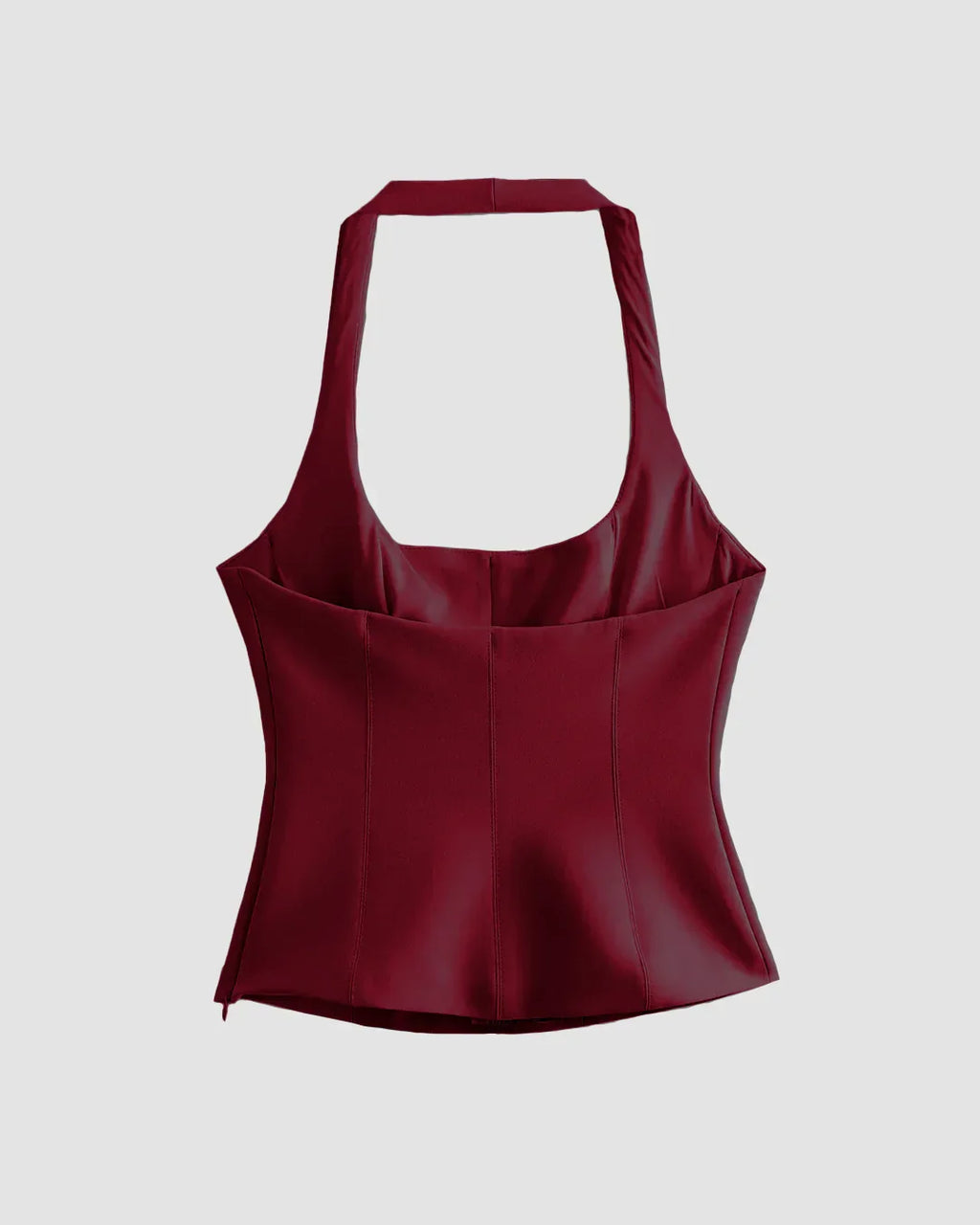 Burgundy Halter Neck Corset Top