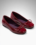 Burgundy Square Toe Womens Ballet Flats