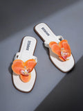 Orange Butterfly Orchid Decor Beach Flat