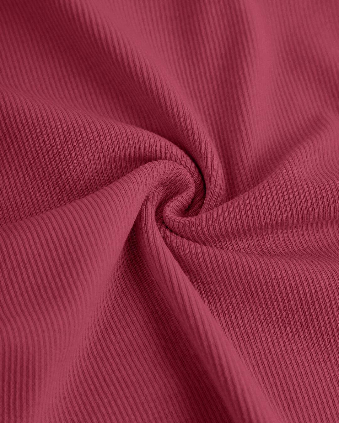 Casual Cowl Neck Ruched Long Sleeve Crop Top in Maroon