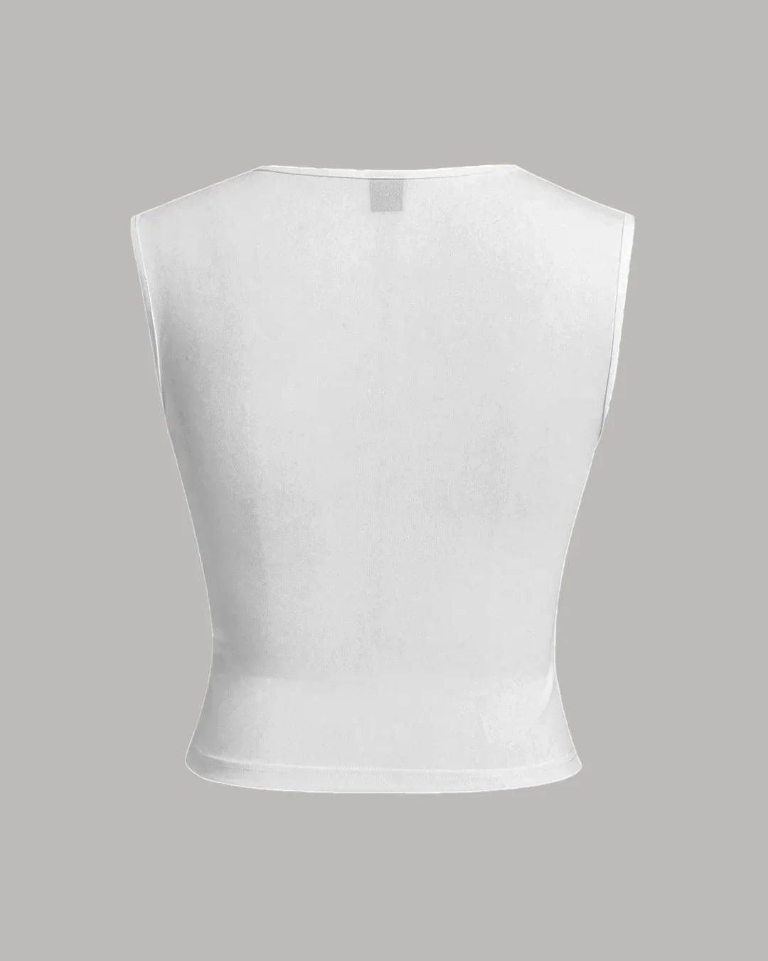 Casual Square Neck Structured Sleeveless Top in White