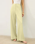 High-Waist Tailored Wide-Leg Trousers in French Vanilla