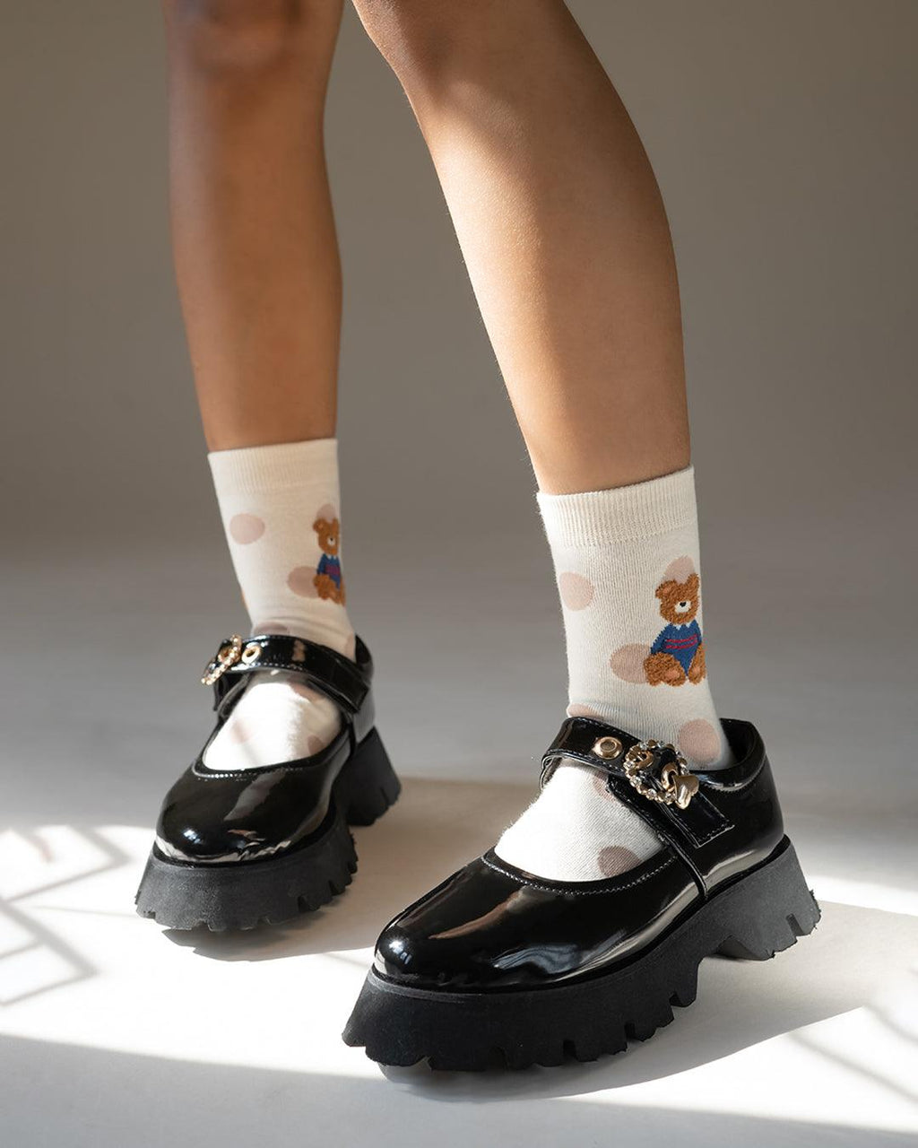 Chunky Platform Shoes with Cute Buckle Detail