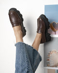 Chunky Sole Casual Loafers In Brown