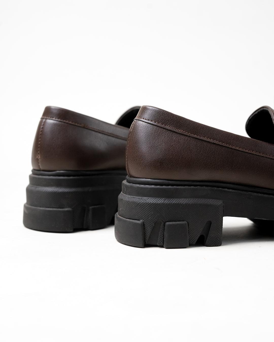 Chunky Sole Casual Loafers In Brown