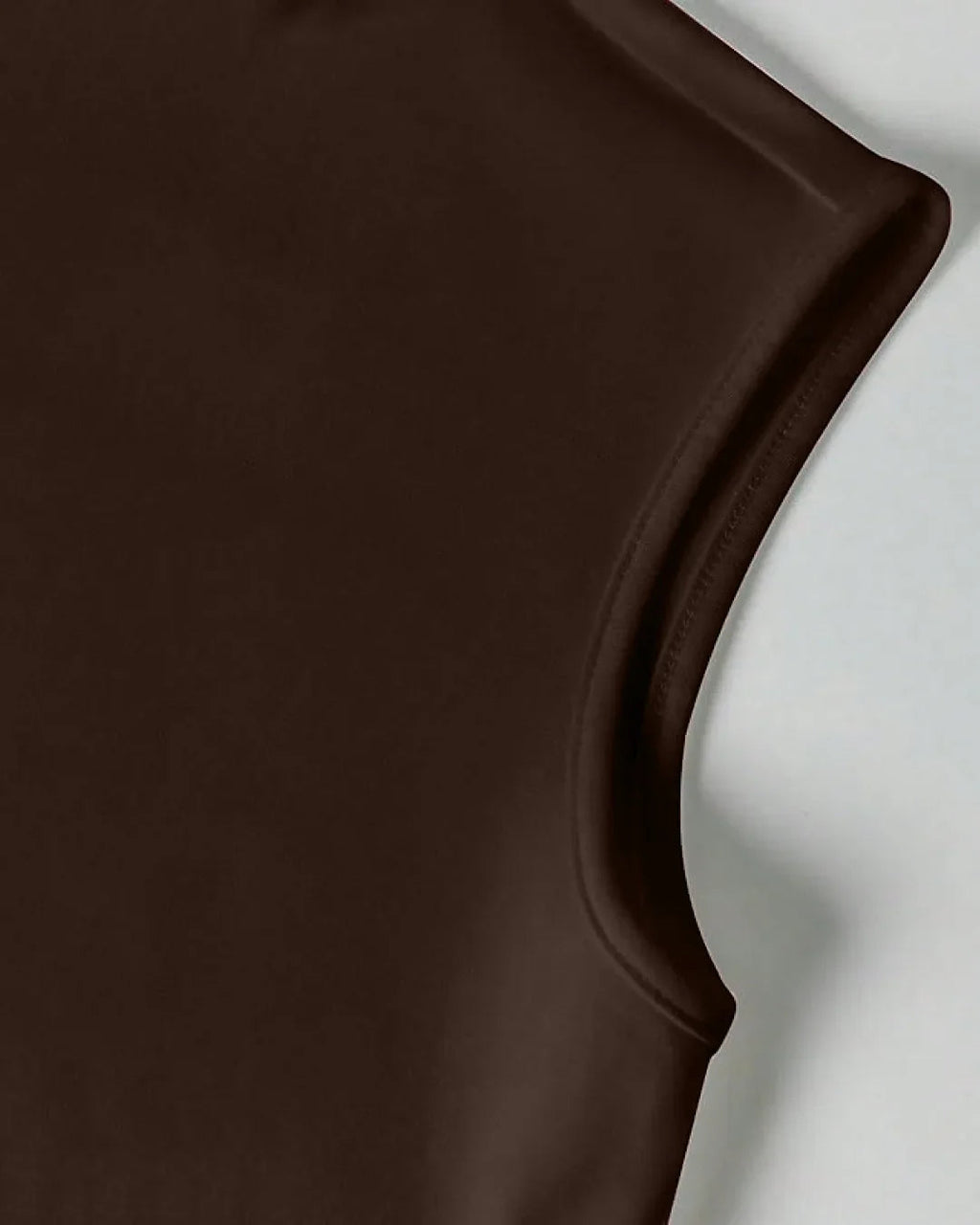 Cinched Waist Wrap Style Tie-Back Cap Sleeve Top in Brown