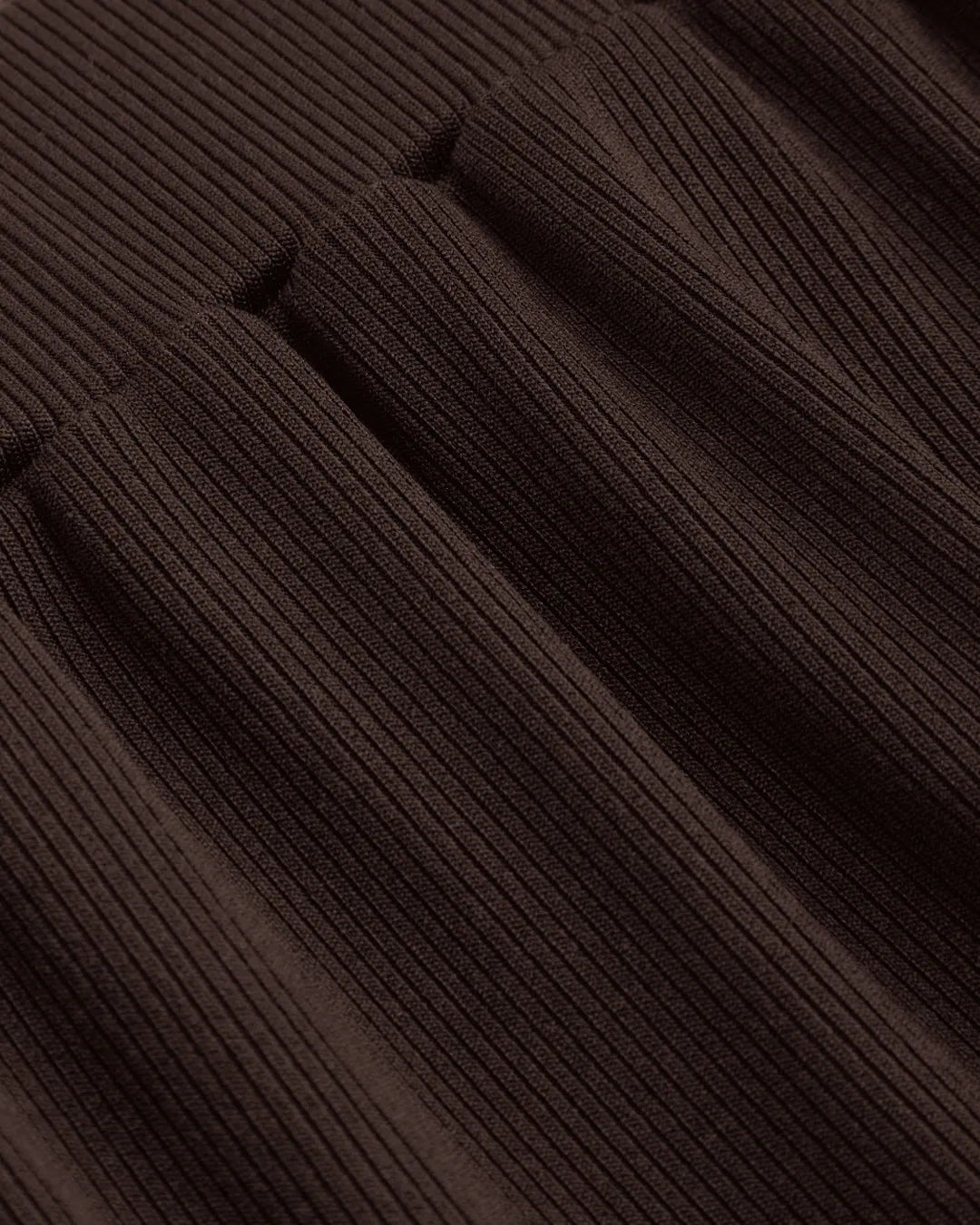 Solid Ruched Hoodie & Mid Rise Knotted Straight Leg Trousers Set In Chocolate Brown