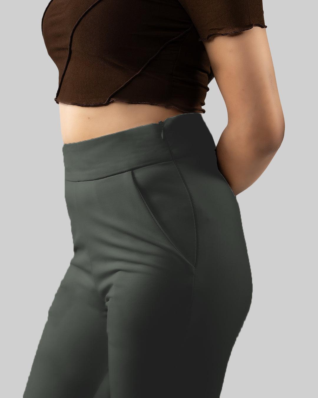 Regular Fit High Rise Trousers