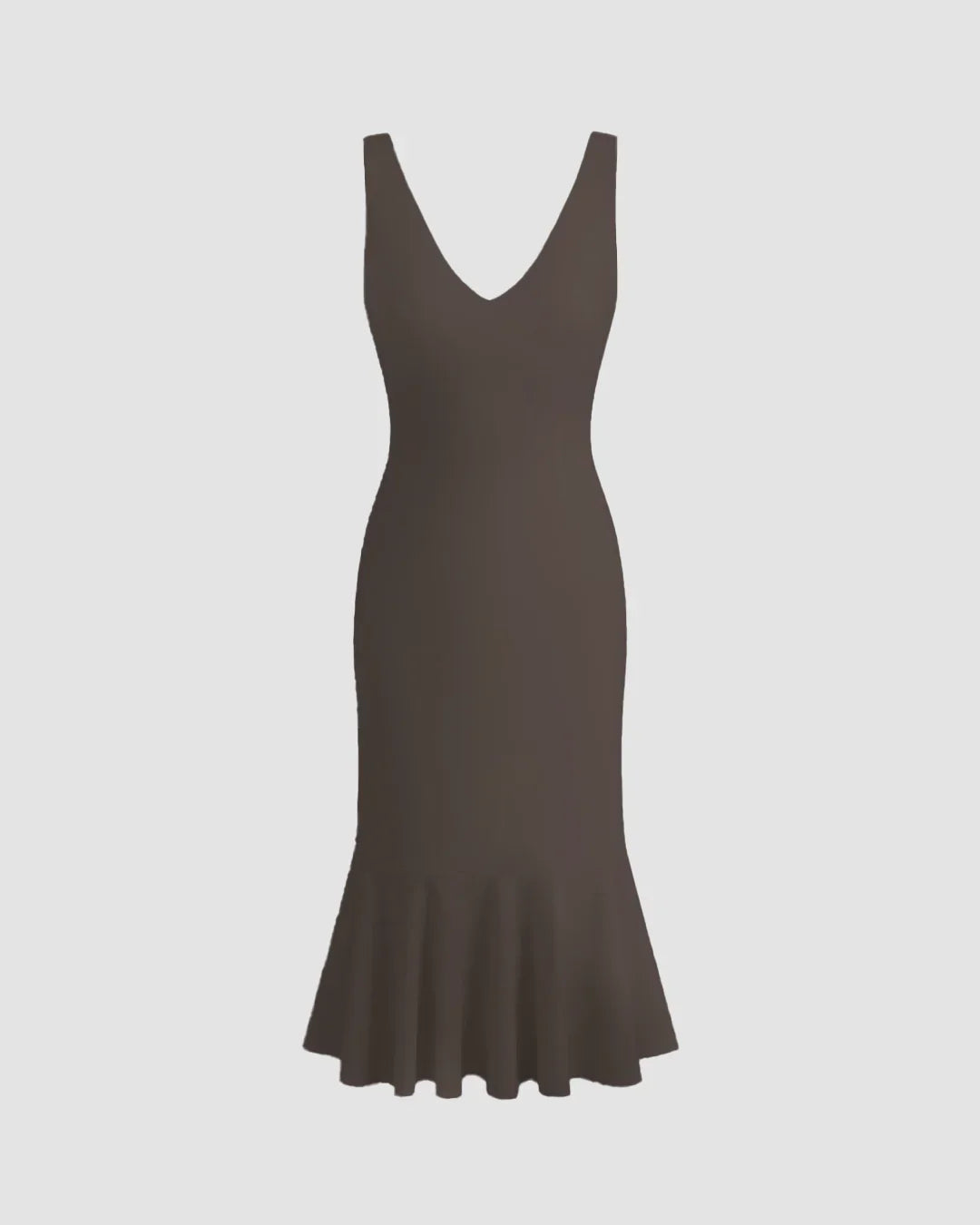 Coca Sleeveless Fishtail Hem Bodycon Dress