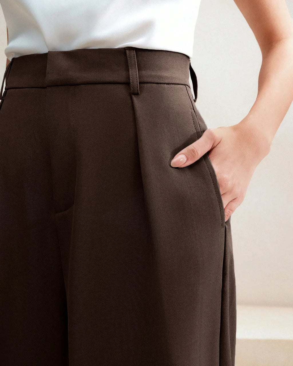 Coco High Waist Wide Leg Tailored Trousers